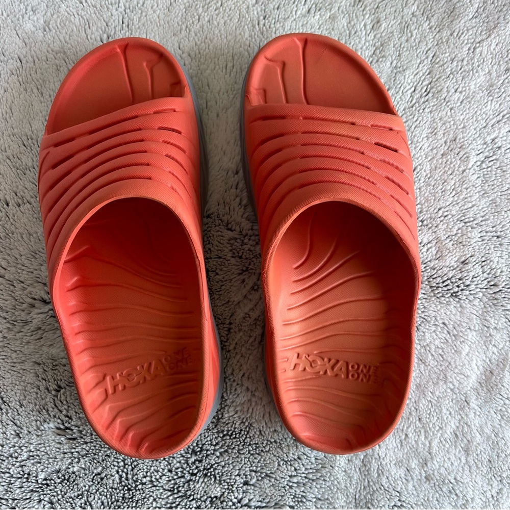 Hoka One One Men's Coral-Red Slide Sandals